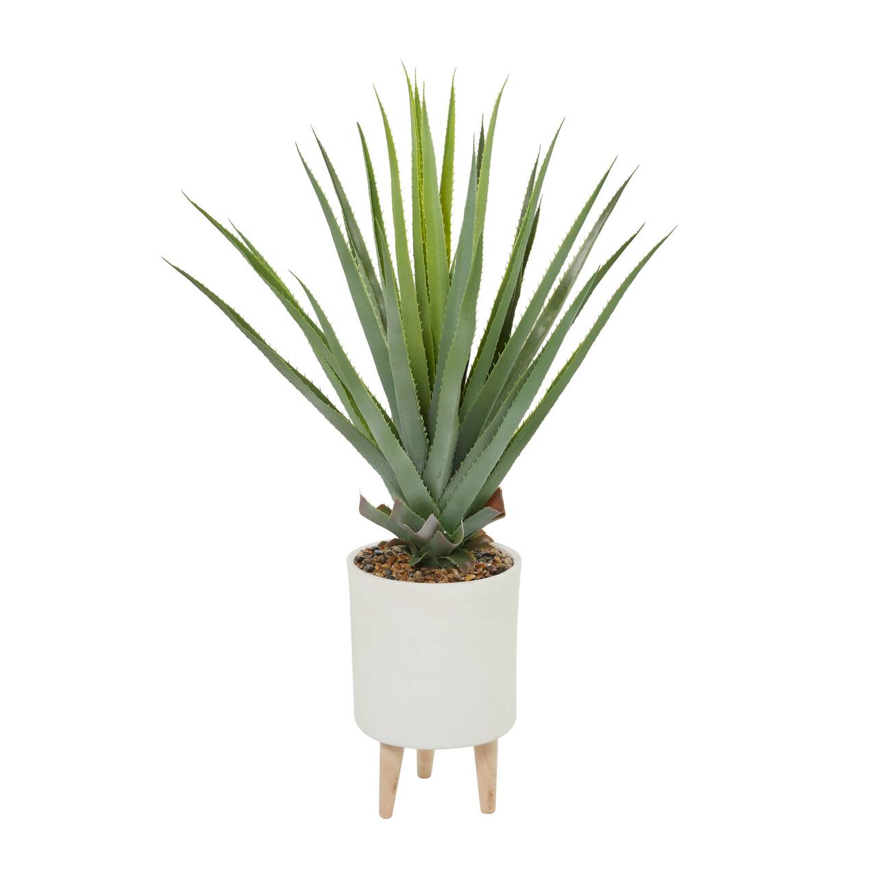 3.5" Potted Modern Style Aloe Vera Artificial Foliage